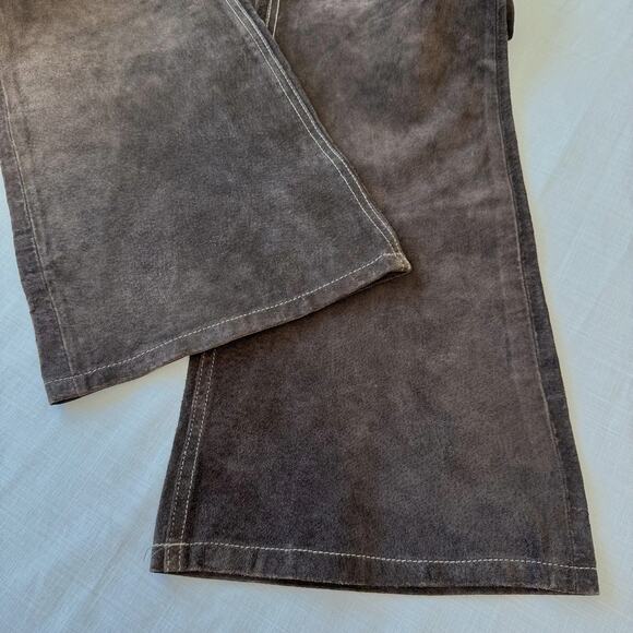 CHARLOTTE RUSSE Suede Leather Flare Leg Pants Women's Size 11/12 Dark Brown - Picture 10 of 14
